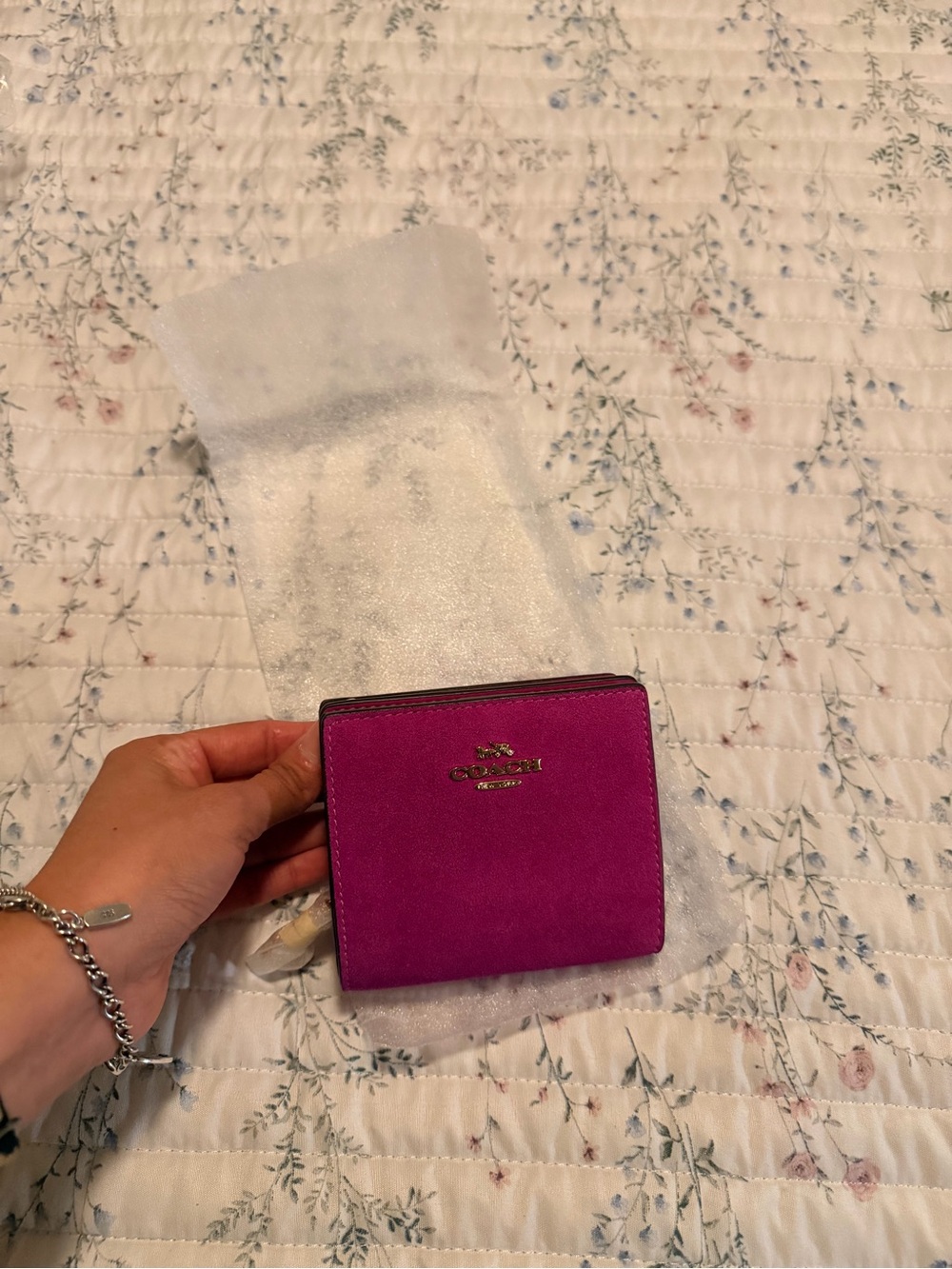 Coach Magenta Small Wallet suede brand new